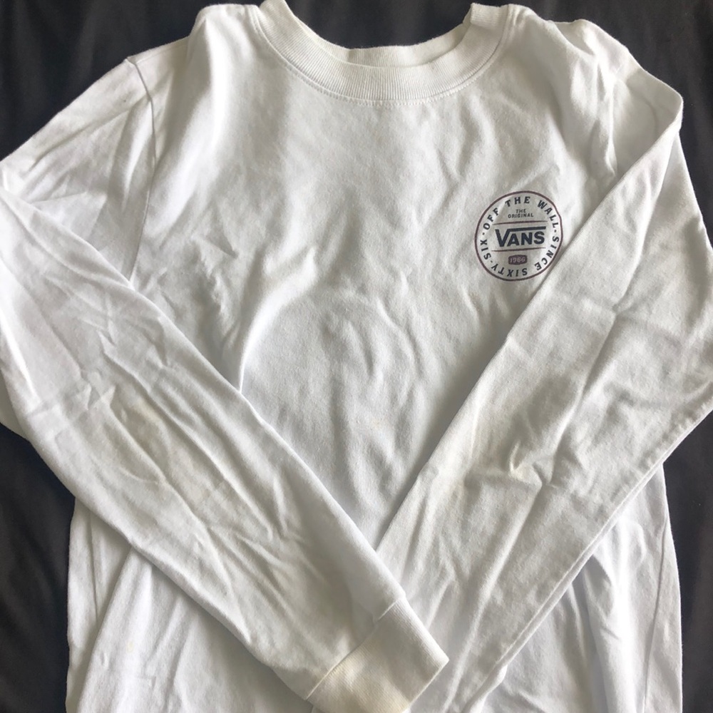 Vans white long sleeve tee